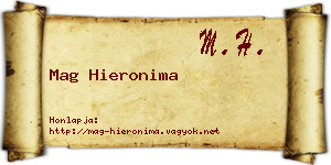 Mag Hieronima névjegykártya